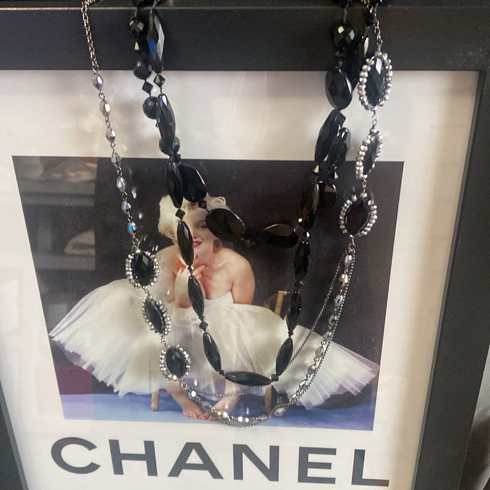 Vintage French Blk Jet Glass Beads - 2 Necklaces to be worn Together or Separate